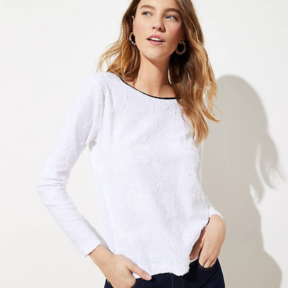 LOFT‎ Women's NWT Clip Dot Bow Back Top